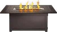 Kensington Rectangle Patioflame Table 1 Burners, Propane, Bronze