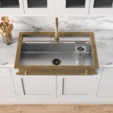 33″ Apron-front rectangular sink with step