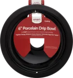 6" Black Porcelain Drip Bowl, Fits Most