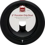 8" Black Porcelain Drip Bowl, Fits Specific