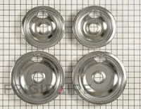 6" and 8" Chrome Drip Bowl Set, Fits Most