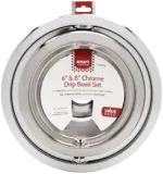 6" and 8" Chrome Drip Bowl Set, Fits Specific