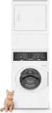 SF7 Stacked White Washer - Electric Dryer with Pet Plus  Sanitize  Fast Cycle Times  5-Year Warranty