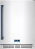 Gordon Ramsay Collection 24 Inch Outdoor Undercounter Beverage Cooler In Stainless Steel/blue