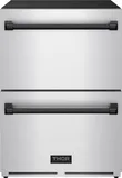 24" Undercounter Built-in Or Freestanding Drawer Refrigerator Stainless Steel/black Gordon Ramsay Series