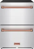 24" Undercounter Built-in Or Freestanding Drawer Refrigerator Stainless Steel/rose Gold Gordon Ramsay Series