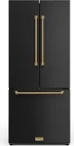 30 Inch 17.5 Cu Ft French Door Counter Depth Refrigerator With Ice Maker In Black/bronze Gordon Ramsay Series