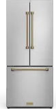 30 Inch 17.5 Cu Ft French Door Counter Depth Refrigerator With Ice Maker In Stainless Steel/bronze Gordon Ramsay Series