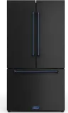 36 Inch 20.3 Cu Ft French Door Counter Depth Refrigerator With Ice Maker In Black/navy Blue Gordon Ramsay Series
