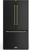 36 Inch 20.3 Cu Ft French Door Counter Depth Refrigerator With Ice Maker In Black/bronze Gordon Ramsay Series