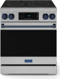 30 Inch Professional Electric Range With Tilt Panel Touch Control In Stainless Steel/navy Blue Gordon Ramsay Series