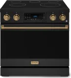 36 Inch Professional Electric Range With Tilt Panel Touch Control In Black/bronze Gordon Ramsay Series