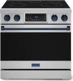 36 Inch Professional Electric Range With Tilt Panel Touch Control In Stainless Steel/navy Blue Gordon Ramsay Series