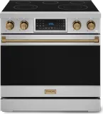 36 Inch Professional Electric Range With Tilt Panel Touch Control In Stainless Steel/bronze Gordon Ramsay Series