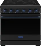 36 Inch Professional Electric Range In Black/blue Gordon Ramsay Series
