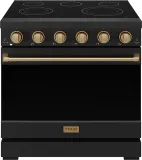 36 Inch Professional Electric Range In Black/bronze Gordon Ramsay Series