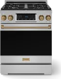 30 Inch Professional Gas Range With Tilt Panel Touch Control In Stainless Steel/bronze Gordon Ramsay Series