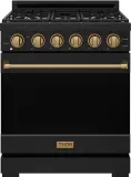 30 Inch Professional Gas With Precision Knob Control In Black/bronze