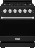 30 Inch Professional Gas With Precision Knob Control In Black/stainless Steel