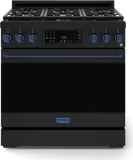 36 Inch Professional Gas Range With Tilt Panel Touch Control In Stainless Black/blue Gordon Ramsay Series