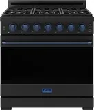 36 Inch Professional Liquid Propane Range With Precision Knob In Black And Blue Gordon Ramsay Series