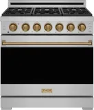 36 Inch Professional Liquid Propane Range With Precision Knob In Stainless Steel And Bronze Gordon Ramsay Series