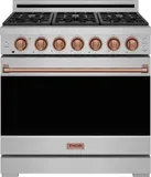 36 Inch Professional Gas Range With Precision Knob In Stainless Steel And Rose Gold Gordon Ramsay Series