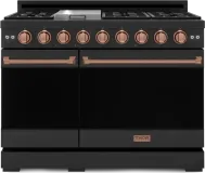 48 Inch Professional Gas Range With Tilt Panel Touch Control In Black/rose Gold Gordon Ramsay Series