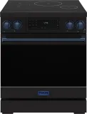 30 Inch Professional Induction Range With Tilt Panel Touch Control In Black And Blue Gordon Ramsay Series