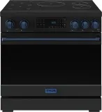 36 Inch Professional Induction Range With Tilt Panel Touch Control In Black And Blue Gordon Ramsay Series
