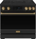 36 Inch Professional Induction Range With Tilt Panel Touch Control In Black And Bronze Gordon Ramsay Series