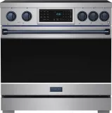 36 Inch Professional Induction Range With Tilt Panel Touch Control In Stainless Steel And Blue Gordon Ramsay Series
