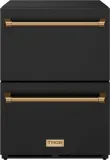 24″ Undercounter Built-in / Freestanding Drawer Freezer Black/bronze Gordon Ramsay Series
