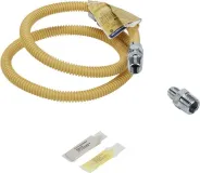 4' Gas Dryer Connector with 3 fittings, sealant, and leak detector