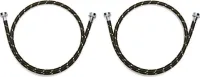 5' Braided washer fill hoses with 2 female connections - 2 pack