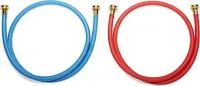 5' Rubber washer fill hoses rated 1000 PSI with 2 female connections and built-in O-Rings - 2 pack