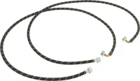 6' Black braided hoses with 90 degree elbow rated 1700 PSI with two female connections - 2 Pack