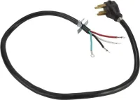 4' Electric Range Power Cord 4 Wire 40 Amp Right Angle Plug