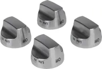 KitchenAid 30-IN Range Bladed, Stemless, Brushed Burner Knobs Kit (Set of 4) - Stainless Steel
