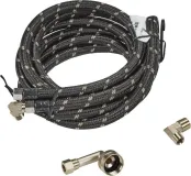 Dishwasher Inlet Supply Hose Kit of 12' rubber hose with two 3/8