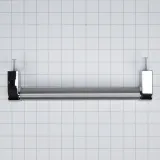 Panel-Ready Compactor Handle Kit - Stainless Steel with Textured Straight Bar and Red Medallion Ends for KitchenAid Model KTTS505EPA (Includes Hardware)