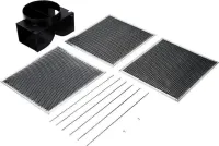Range Wall Hood Recirculation Kit - Silver (Includes Two Charcoal Filters, Four Rod-Style Clips, and One Deflector Damper)