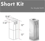 ZLINE 2-12 in. Short Chimney Pieces for 7 ft. to 8 ft. Ceilings (SK-GL9i)