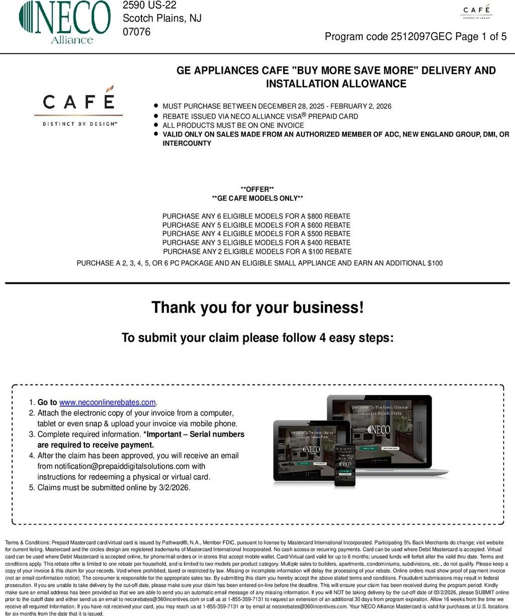 Cafe Buy More Save More up to $1100