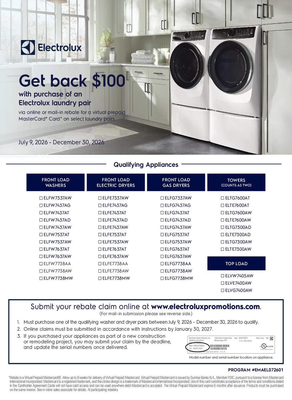 Electrolux Laundry Pair Rebate