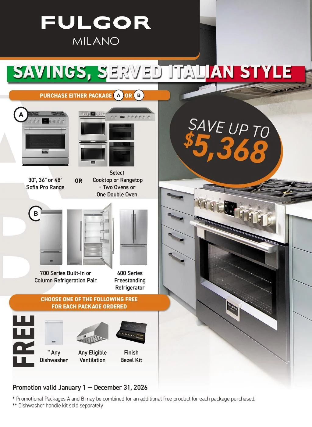 Fulgor Milano Savings Served Italian Style Rebate