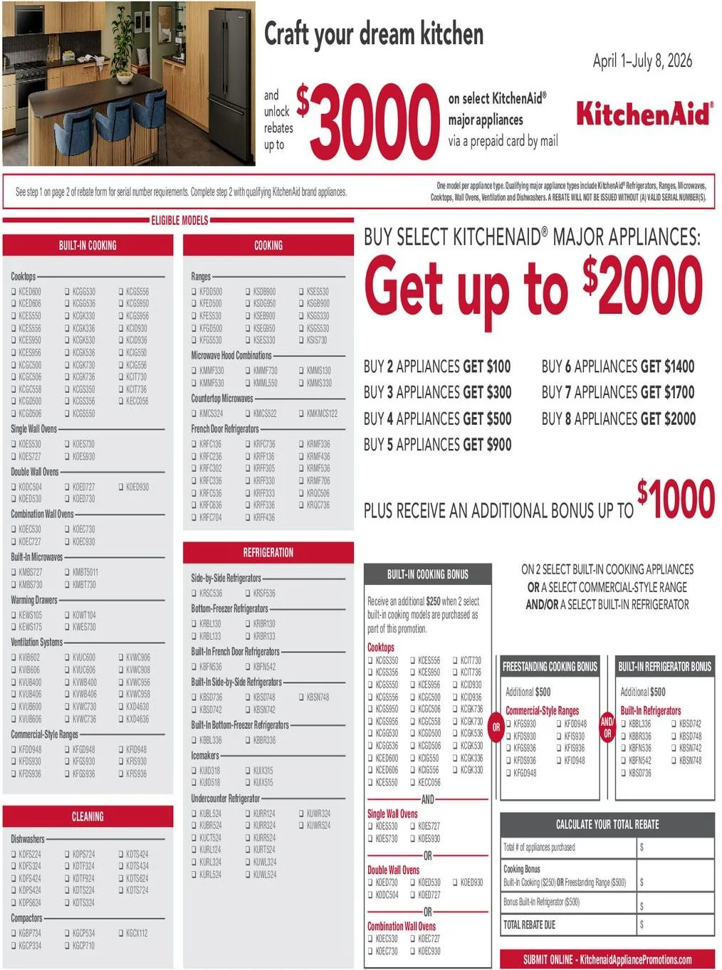 KitchenAid Craft Your Dream Kitchen Rebate