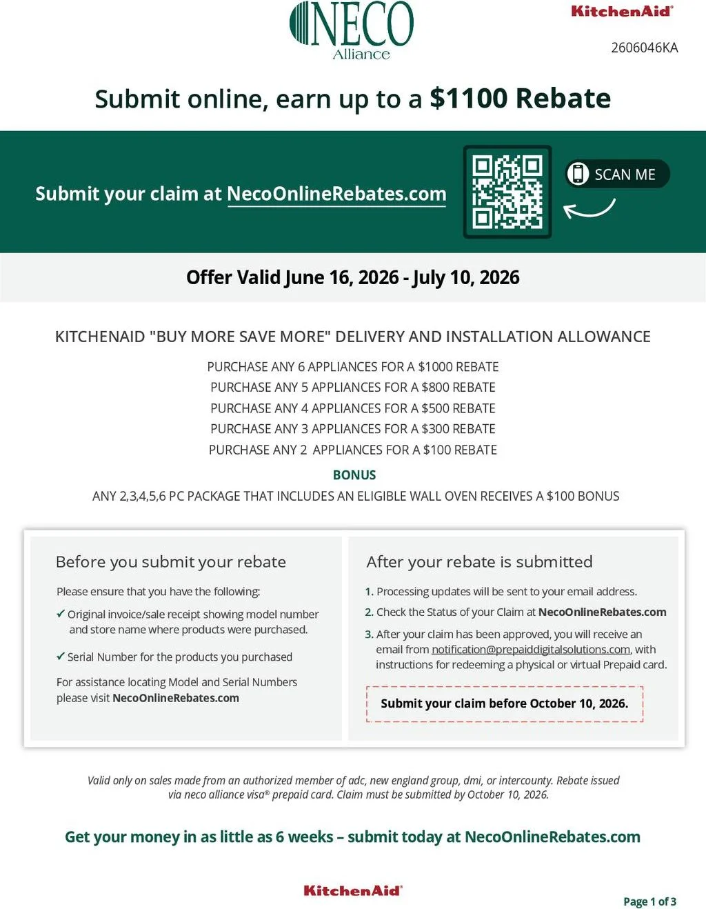 KitchenAid Buy More Save More Delivery and Installation Allowance