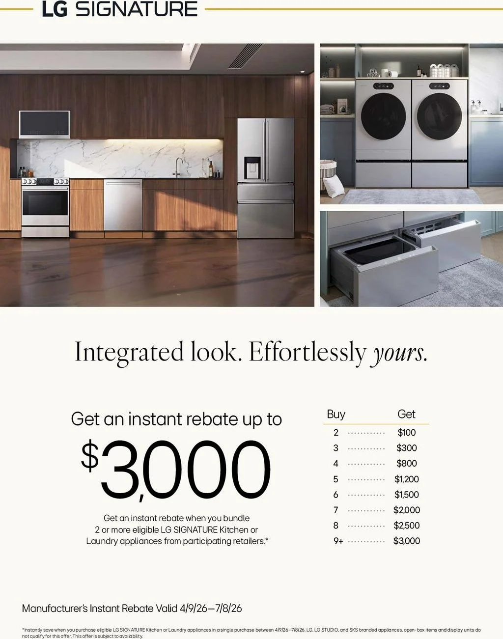 LG SIGNATURE Appliance Bundle Savings Promotion Instant Rebate