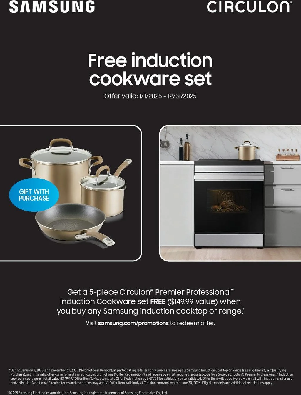 Samsung Free Induction Cookware Set Rebate